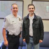 A photo of Rep. Deluzio with Allegheny Co. Housing Authority Police Chief Mike Vogel