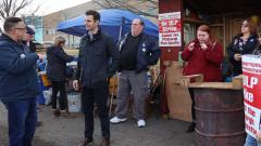 Deluzio Clinton Picket Line Visit